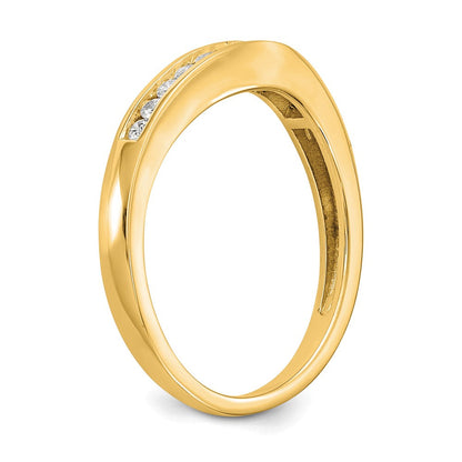 0.20ct. CZ Solid Real 14K Yellow Gold Wedding Band Ring
