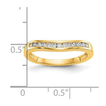 0.20ct. CZ Solid Real 14K Yellow Gold Wedding Band Ring