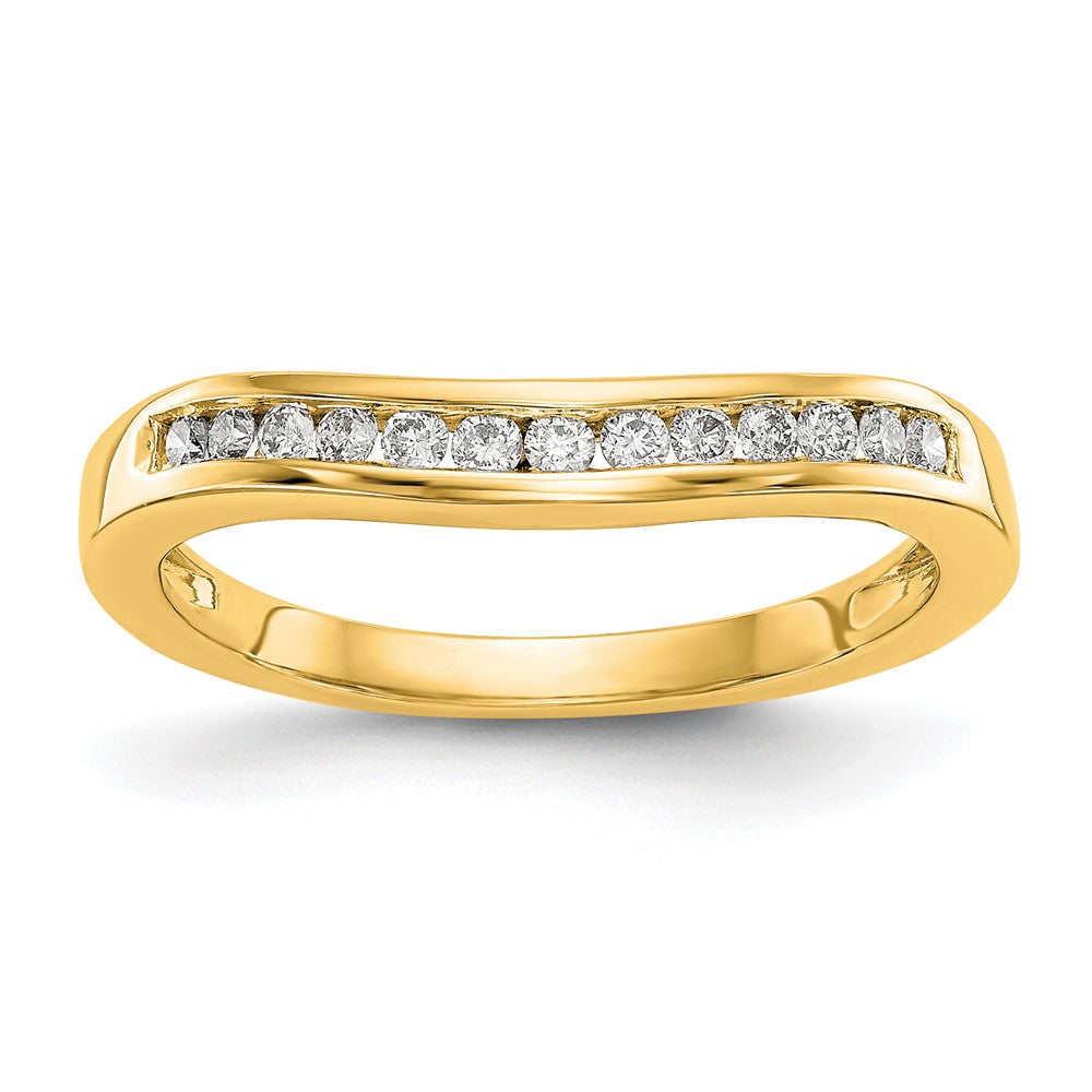 0.20ct. CZ Solid Real 14K Yellow Gold Wedding Band Ring