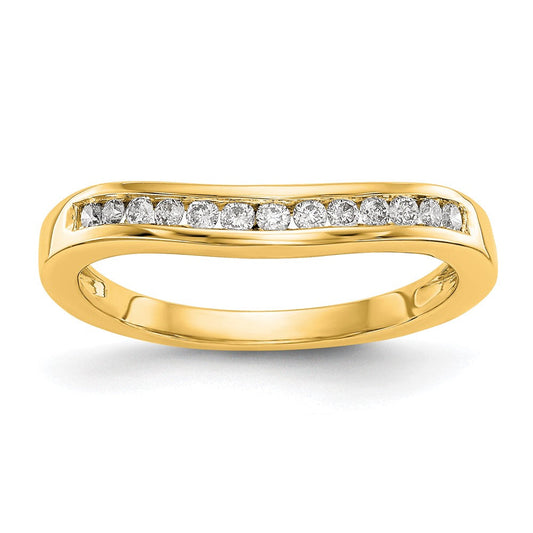 0.20ct. CZ Solid Real 14K Yellow Gold Wedding Band Ring