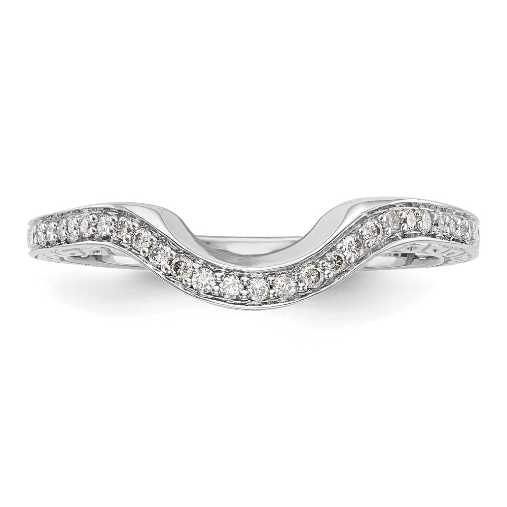 0.14ct. CZ Solid Real 14K White Gold Wedding Band Ring