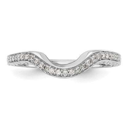 0.14ct. CZ Solid Real 14K White Gold Wedding Band Ring