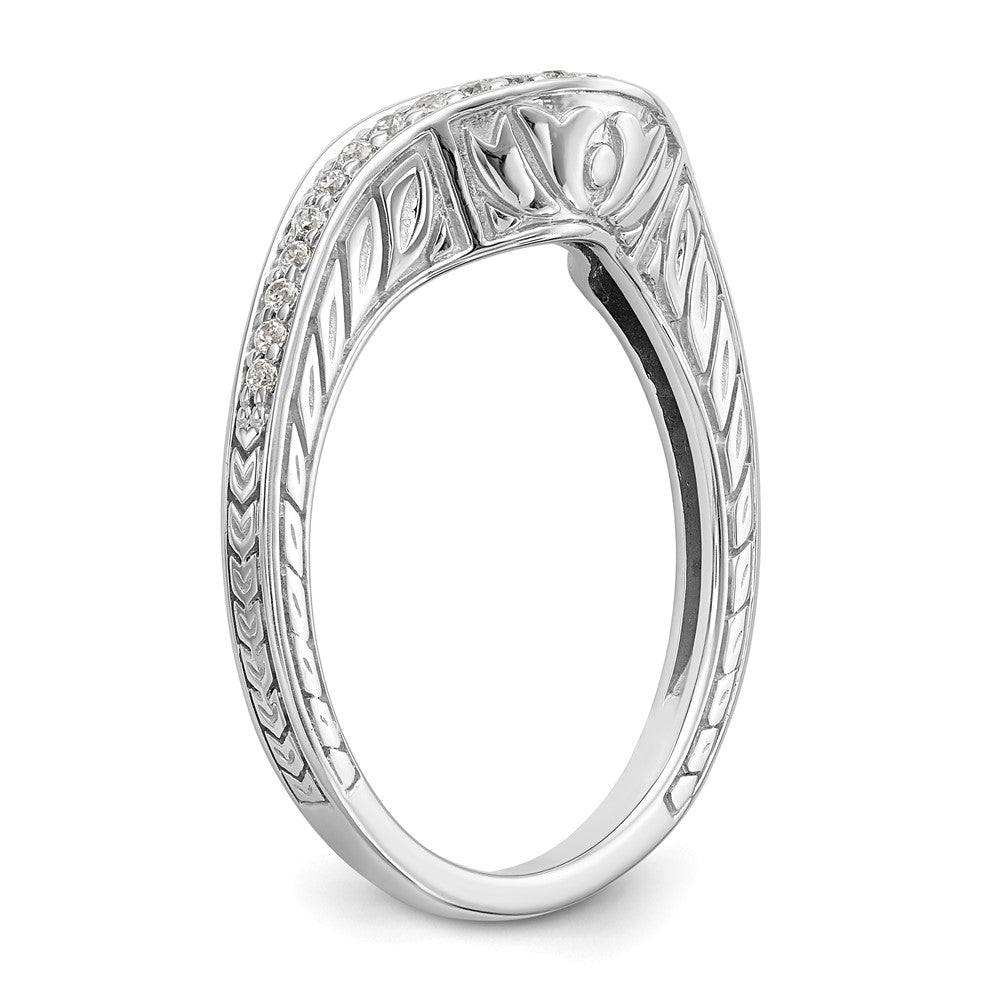 0.14ct. CZ Solid Real 14K White Gold Wedding Band Ring