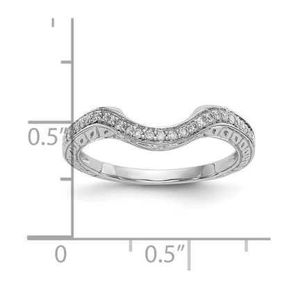 0.14ct. CZ Solid Real 14K White Gold Wedding Band Ring