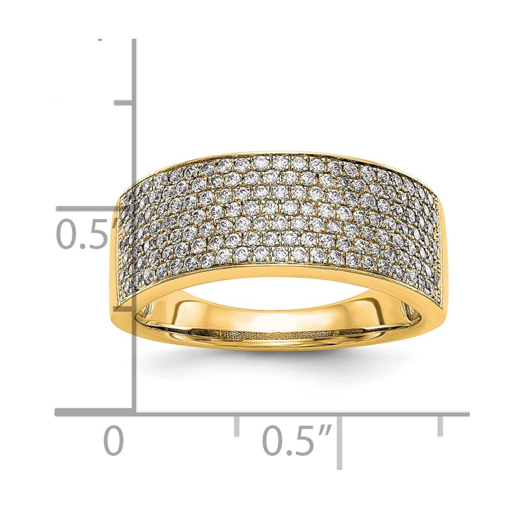0.75ct. CZ Solid Real 14K Yellow Gold Micro Pave Wedding Band Ring