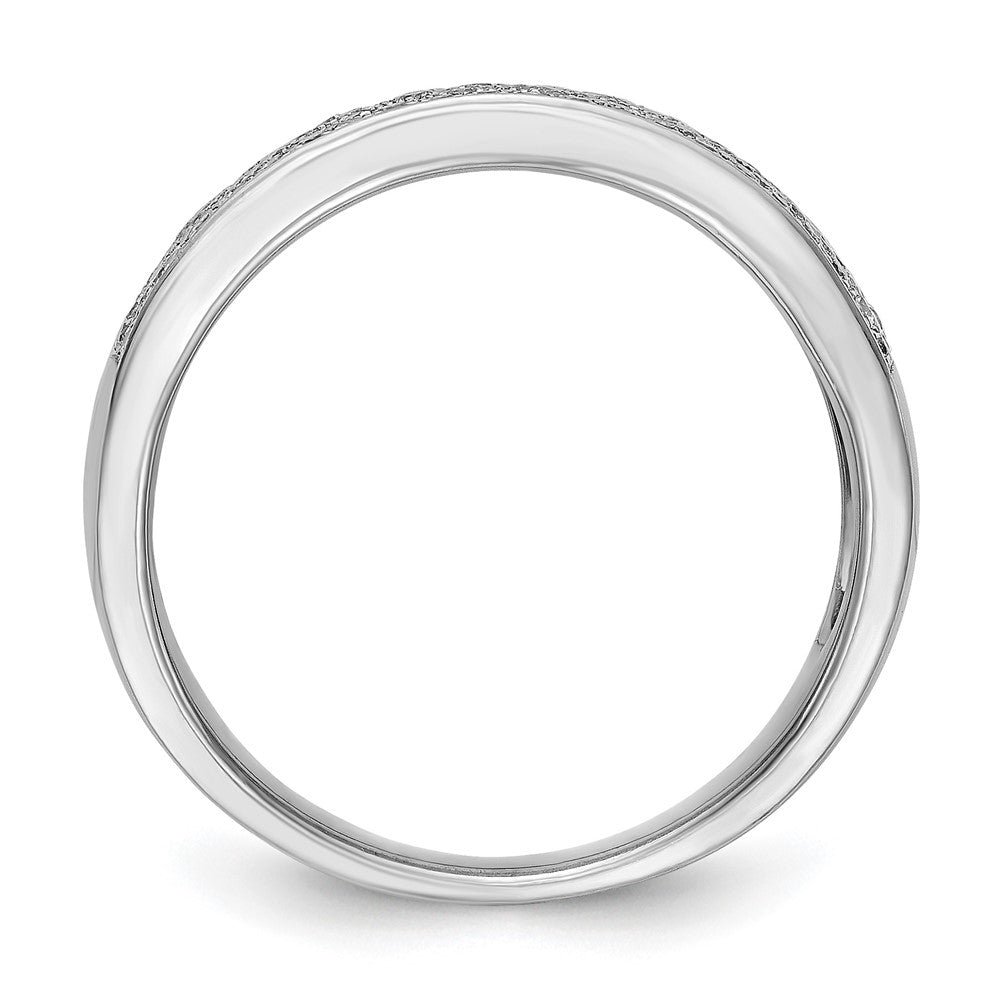 0.97ct. CZ Solid Real 14K White Gold Micro Pave Wedding Band Ring