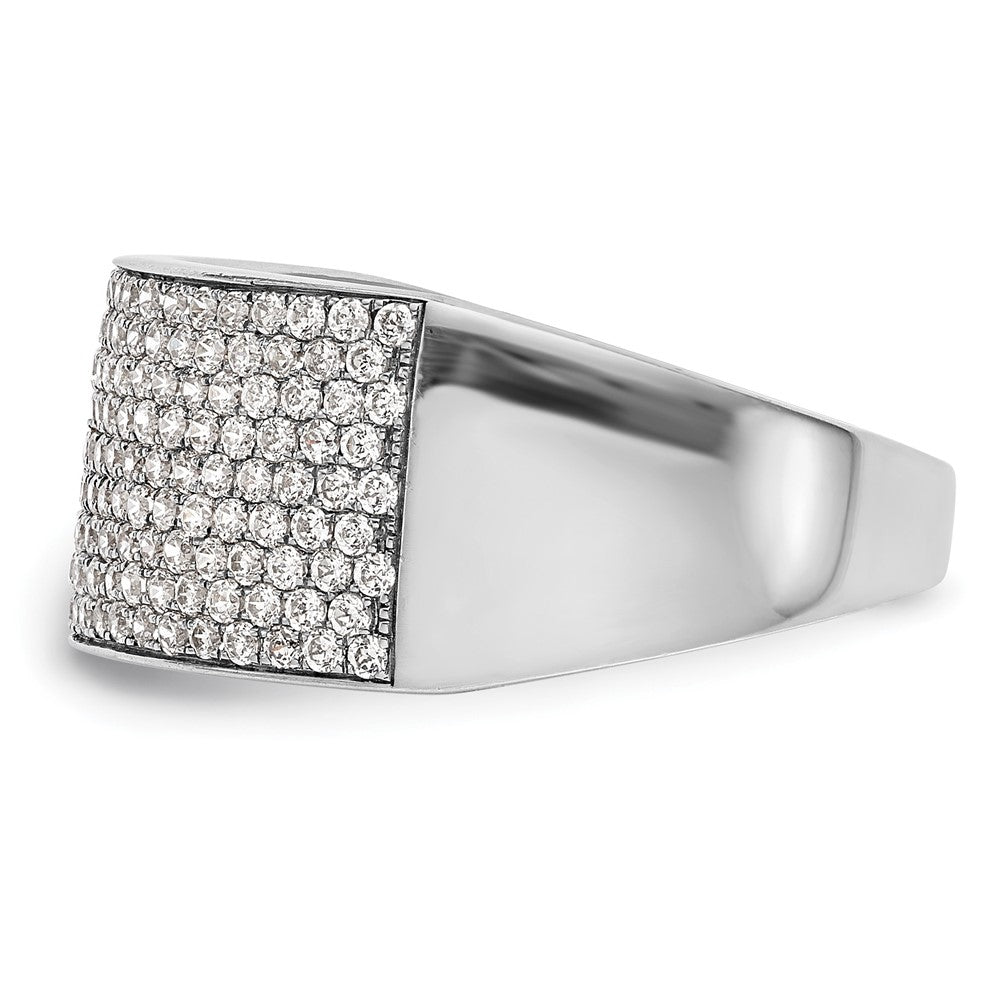 0.97ct. CZ Solid Real 14K White Gold Micro Pave Wedding Band Ring