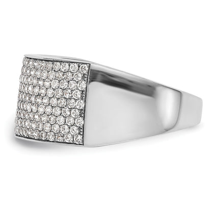 0.97ct. CZ Solid Real 14K White Gold Micro Pave Wedding Band Ring