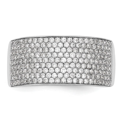 0.97ct. CZ Solid Real 14K White Gold Micro Pave Wedding Band Ring