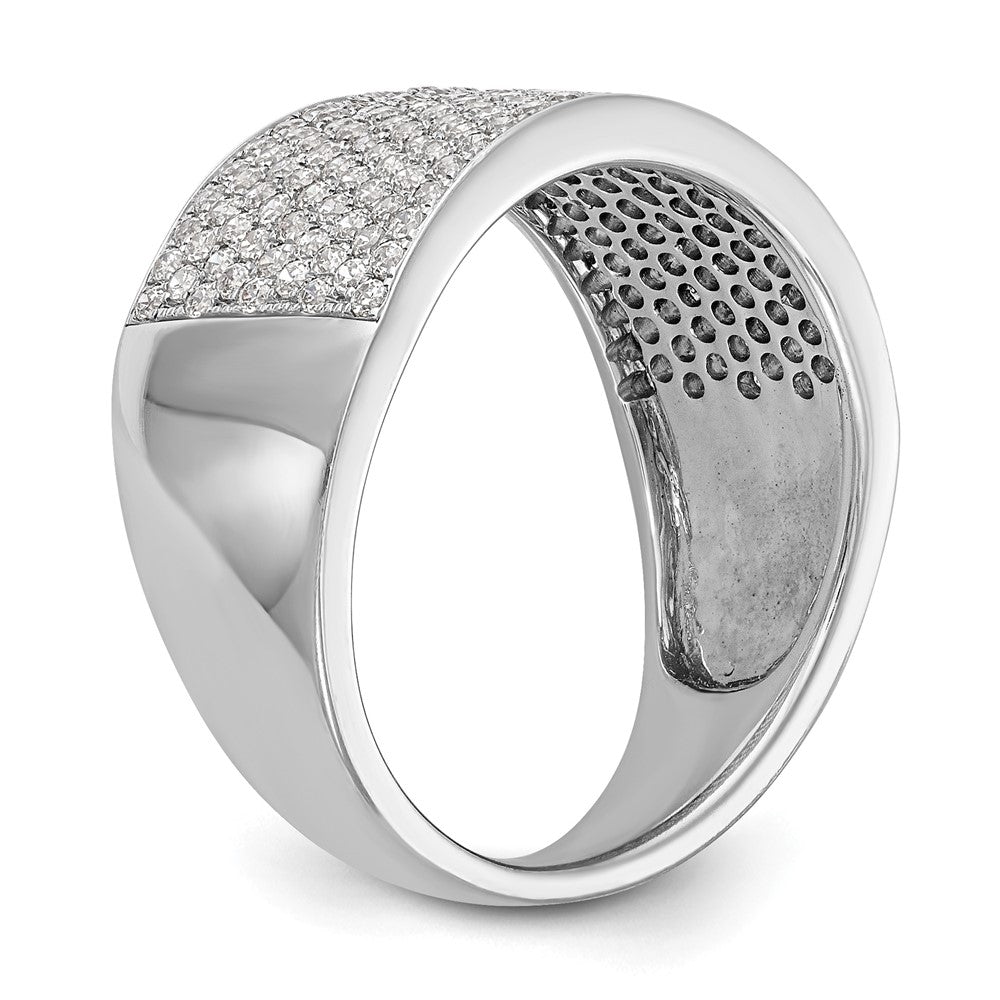 0.97ct. CZ Solid Real 14K White Gold Micro Pave Wedding Band Ring