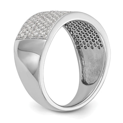 0.97ct. CZ Solid Real 14K White Gold Micro Pave Wedding Band Ring