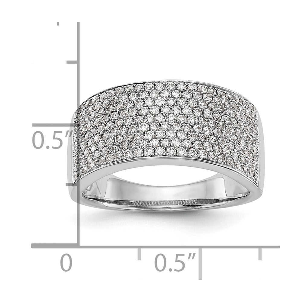 0.97ct. CZ Solid Real 14K White Gold Micro Pave Wedding Band Ring