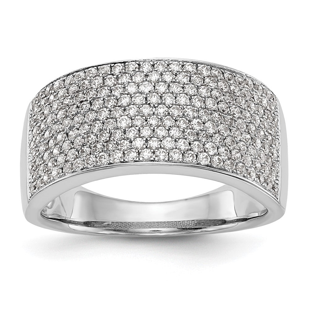 0.97ct. CZ Solid Real 14K White Gold Micro Pave Wedding Band Ring