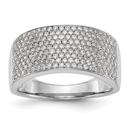 0.97ct. CZ Solid Real 14K White Gold Micro Pave Wedding Band Ring