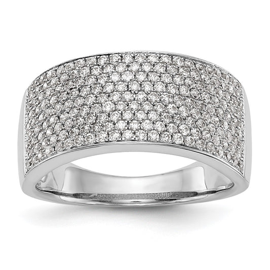 0.97ct. CZ Solid Real 14K White Gold Micro Pave Wedding Band Ring
