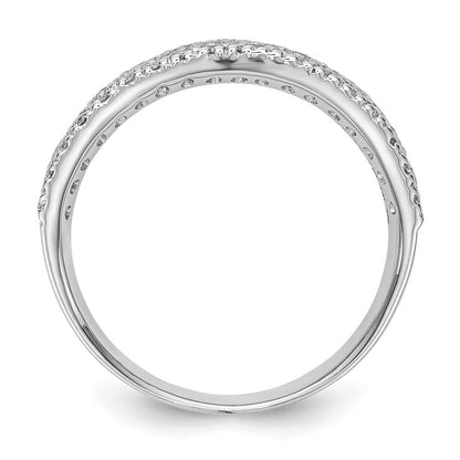 0.58ct. CZ Solid Real 14K White Gold Micro Pave Wedding Band Ring