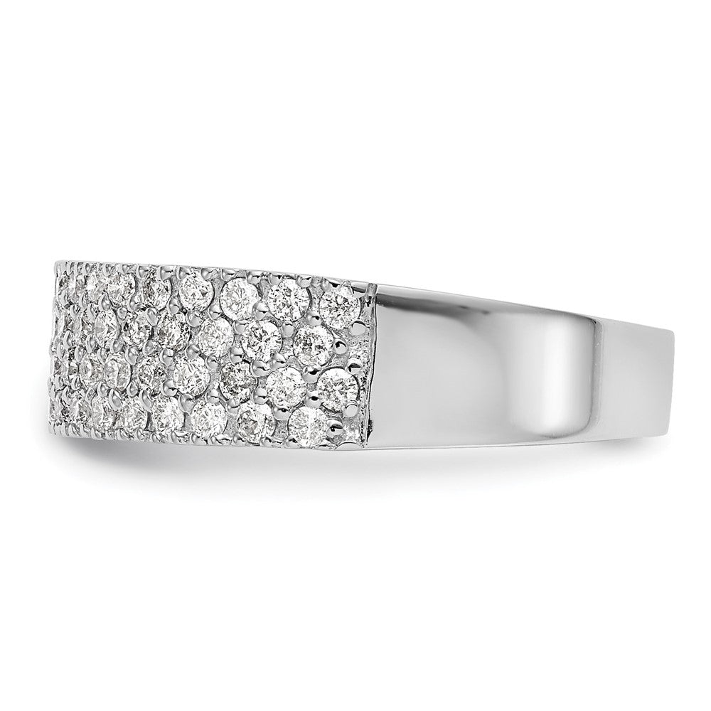 0.58ct. CZ Solid Real 14K White Gold Micro Pave Wedding Band Ring