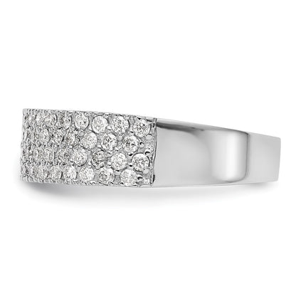 0.58ct. CZ Solid Real 14K White Gold Micro Pave Wedding Band Ring