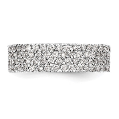 0.58ct. CZ Solid Real 14K White Gold Micro Pave Wedding Band Ring