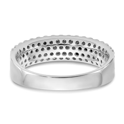 0.58ct. CZ Solid Real 14K White Gold Micro Pave Wedding Band Ring