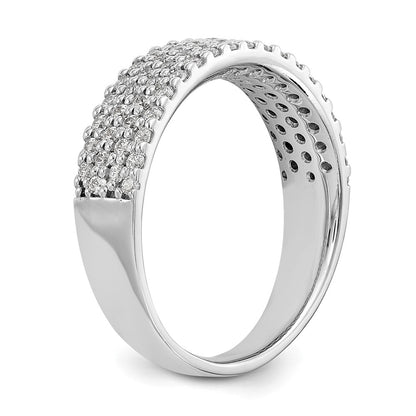0.58ct. CZ Solid Real 14K White Gold Micro Pave Wedding Band Ring