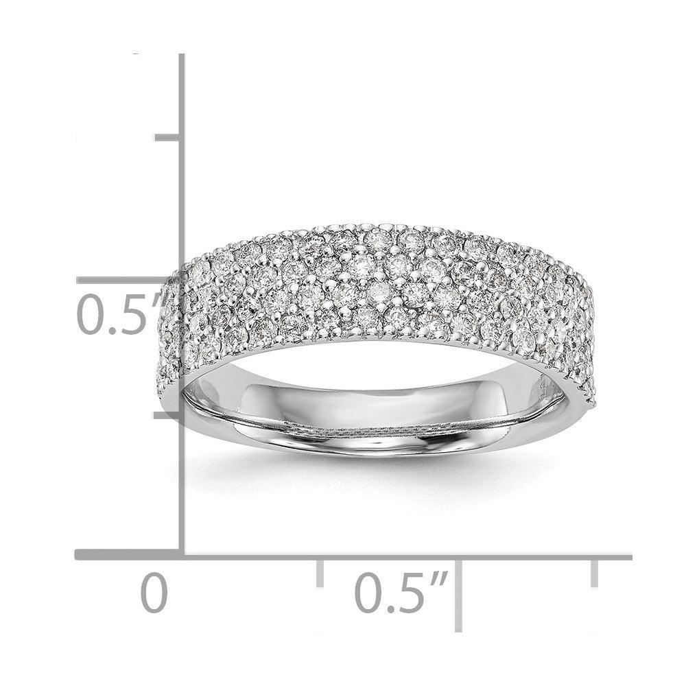 0.58ct. CZ Solid Real 14K White Gold Micro Pave Wedding Band Ring