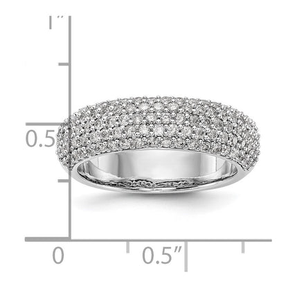 0.78ct. CZ Solid Real 14K White Gold Wedding Band Ring