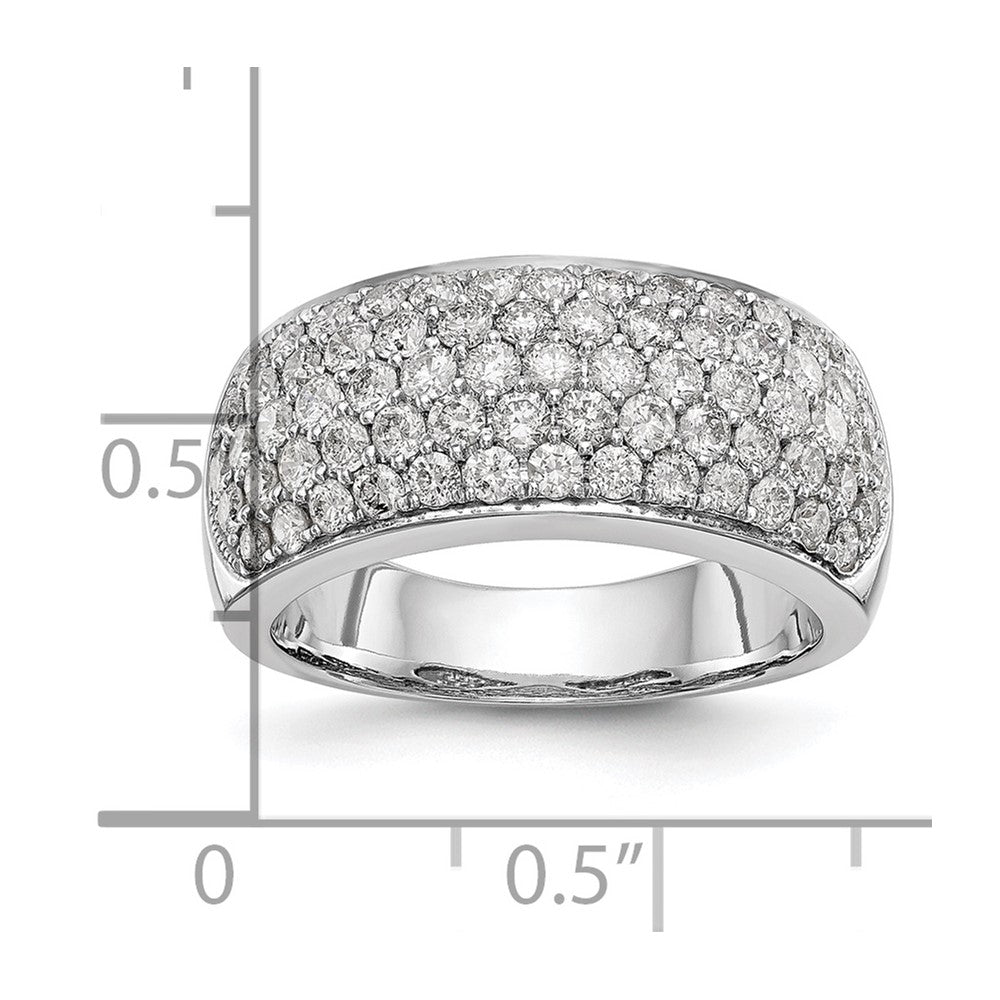 14k White Gold 1 5/8 Ct. Lab Grown Diamond VS/SI+ G+ Pav Fashion Band Ring