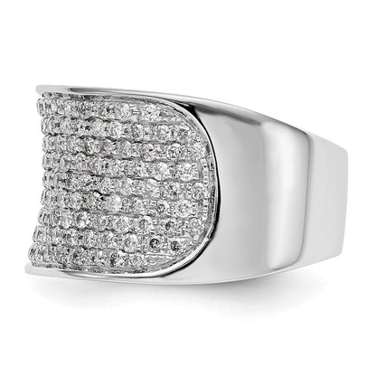 1.00ct. CZ Solid Real 14K White Gold Micro Pave Wedding Band Ring