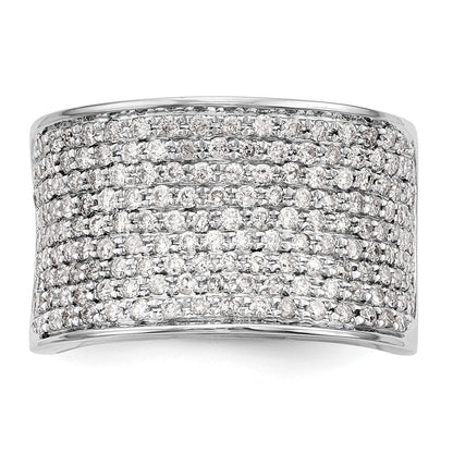14K White Gold Micro Pave Real Diamond Band