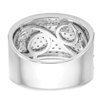 14K White Gold Micro Pave Real Diamond Band