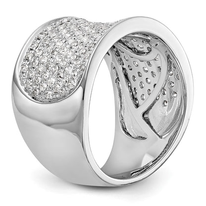 1.00ct. CZ Solid Real 14K White Gold Micro Pave Wedding Band Ring