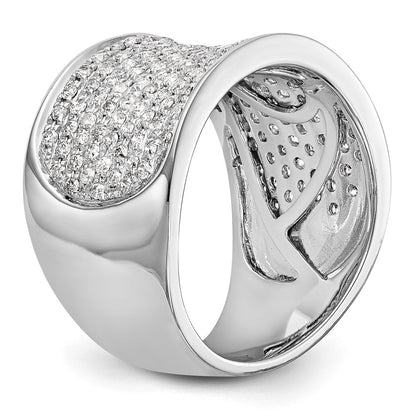 14K White Gold Micro Pave Real Diamond Band