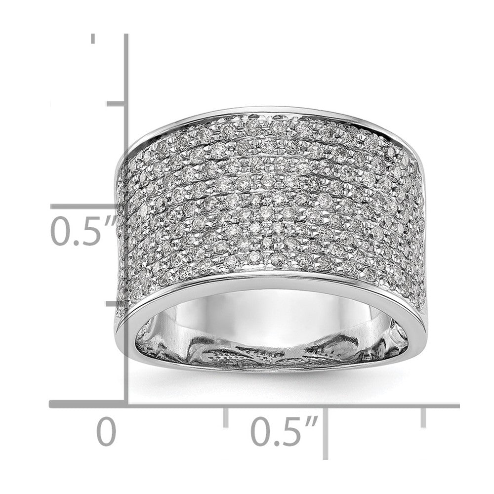 14K White Gold Micro Pave Real Diamond Band