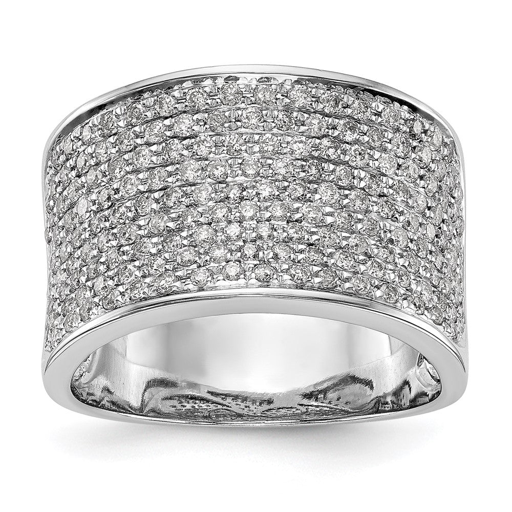 14K White Gold Micro Pave Real Diamond Band