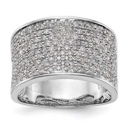 14K White Gold Micro Pave Real Diamond Band