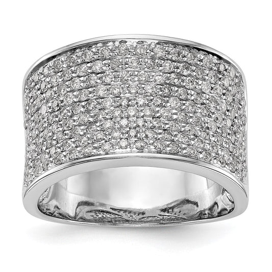 14K White Gold Micro Pave Real Diamond Band