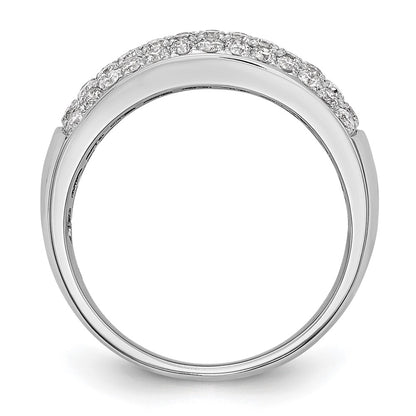 0.97ct. CZ Solid Real 14K White Gold Wedding Band Ring