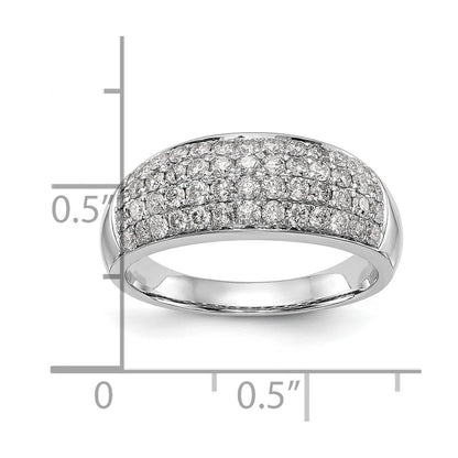 0.97ct. CZ Solid Real 14K White Gold Wedding Band Ring