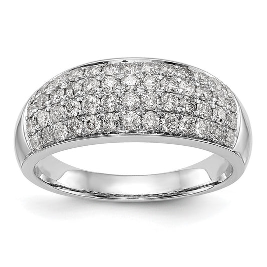 0.97ct. CZ Solid Real 14K White Gold Wedding Band Ring