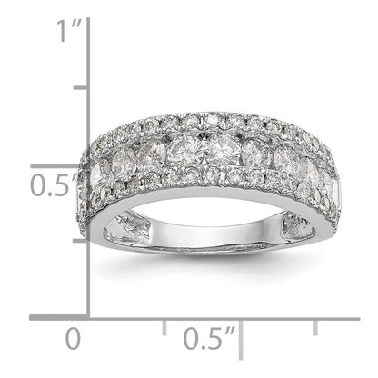 1.50ct. CZ Solid Real 14K White Gold Wedding Band Ring