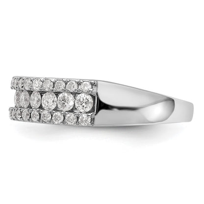 1.05ct. CZ Solid Real 14K White Gold Wedding Band Ring