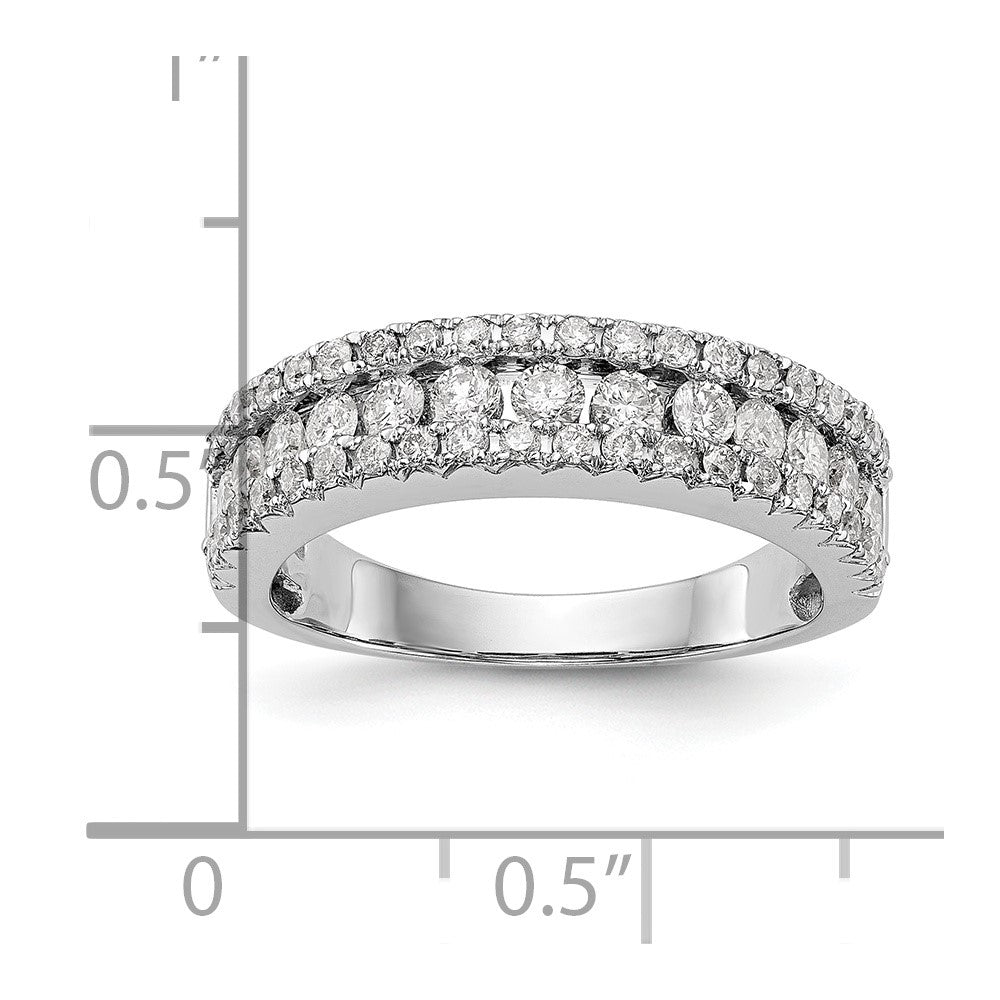 1.05ct. CZ Solid Real 14K White Gold Wedding Band Ring