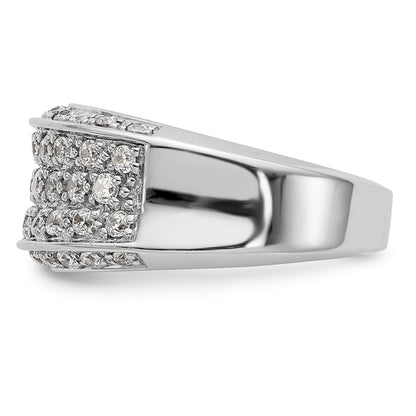 0.95ct. CZ Solid Real 14K White Gold Wedding Band Ring