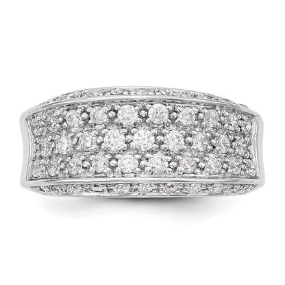 0.95ct. CZ Solid Real 14K White Gold Wedding Band Ring