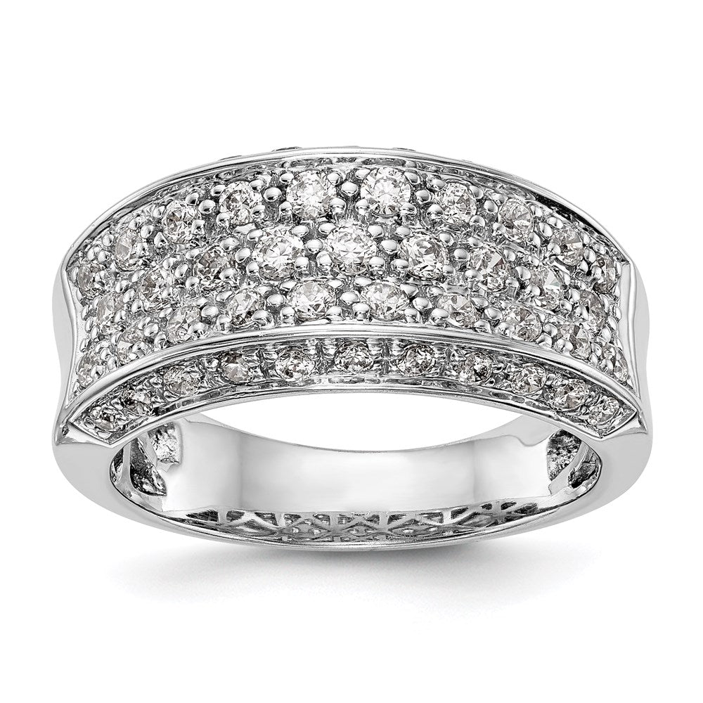 0.95ct. CZ Solid Real 14K White Gold Wedding Band Ring