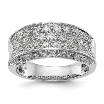 0.95ct. CZ Solid Real 14K White Gold Wedding Band Ring