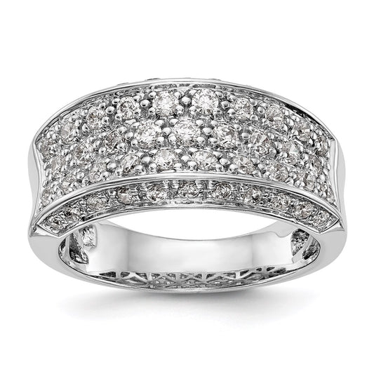 0.95ct. CZ Solid Real 14K White Gold Wedding Band Ring