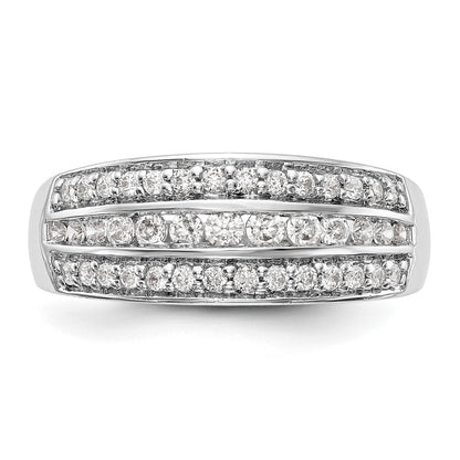 0.50ct. CZ Solid Real 14K White Gold Wedding Band Ring