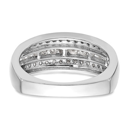 0.50ct. CZ Solid Real 14K White Gold Wedding Band Ring